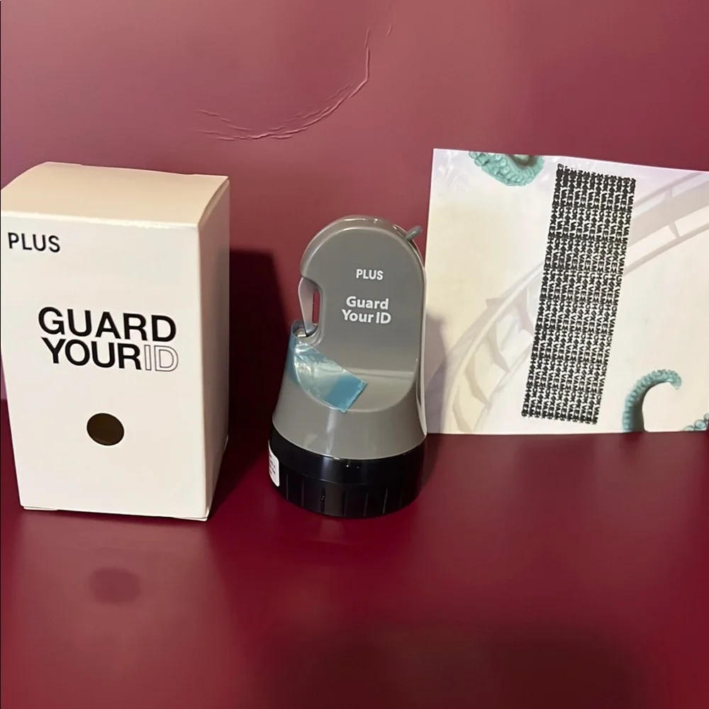 PLUS Guard Your ID Roller Stamp Identity Protection Letter Opener.